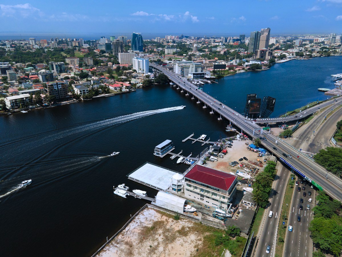 Waterfront city and bridge at Lagos